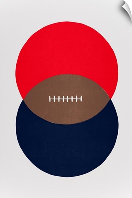 Football Venn Diagram - Crimson and Navy Blue
