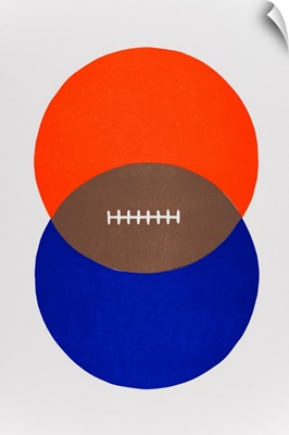 Football Venn Diagram - Orange and Blue