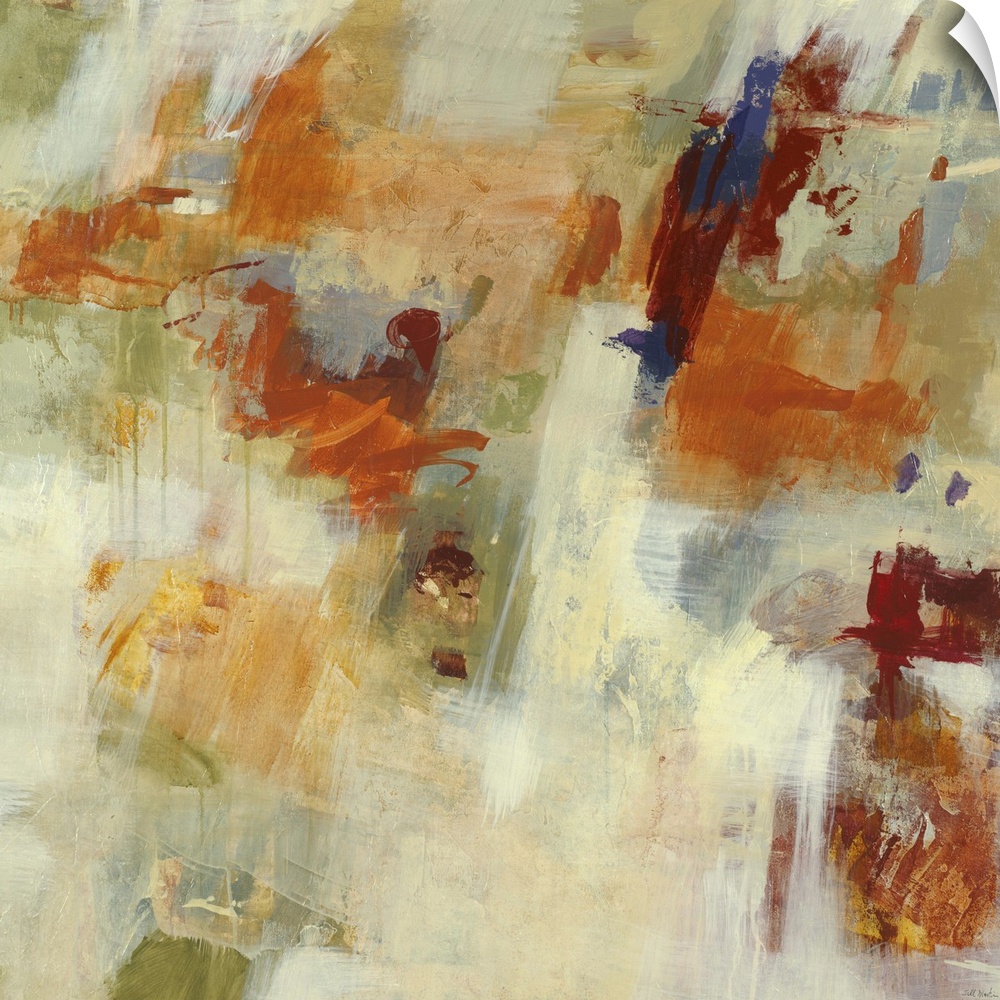 Contemporary abstract painting using muted earthy tones.
