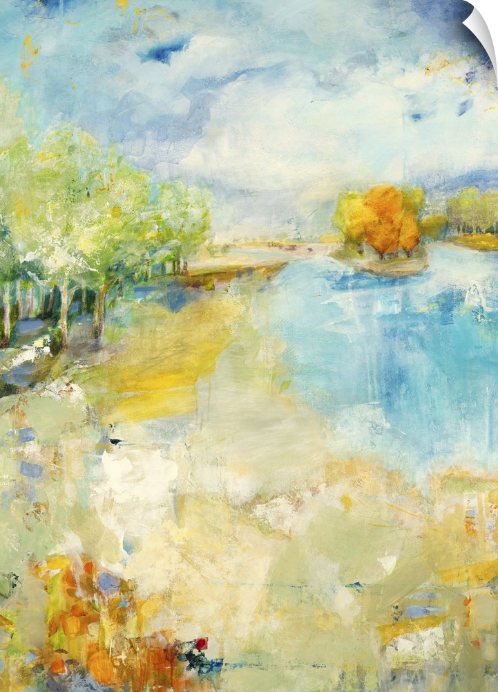 Contemporary painting of a tranquil landscape.
