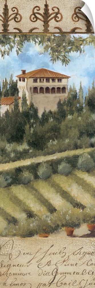 An idyllic painting of a Italian Tuscan countryside.