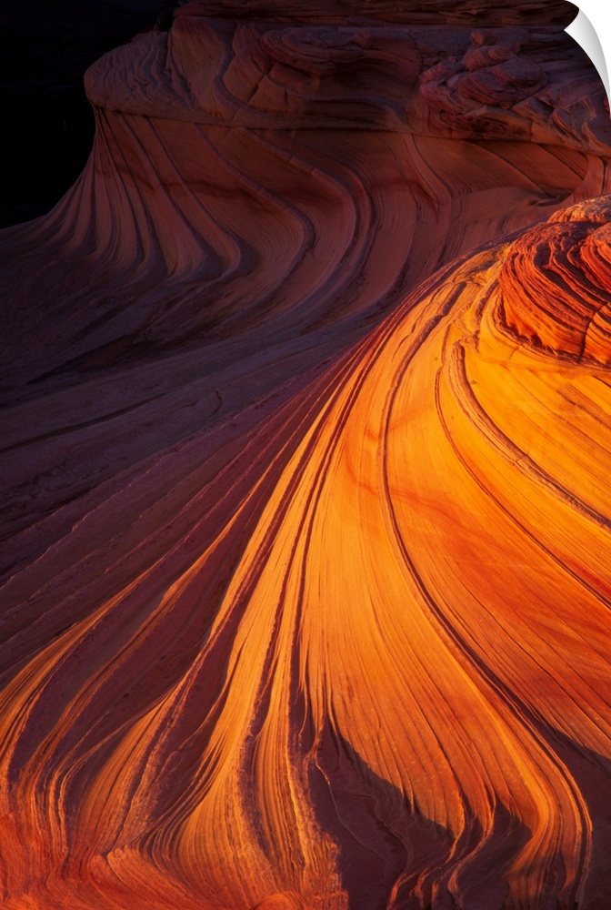 Flowing striations in desert rocks in Arizona.