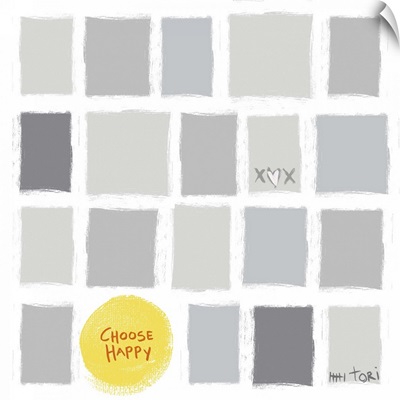 Scratchy Grey Choose Happy