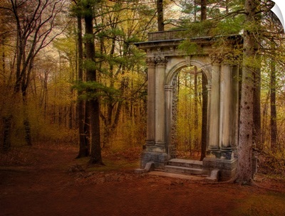 A classical arch in a woods