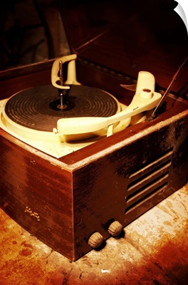An old 1950's wooden record player