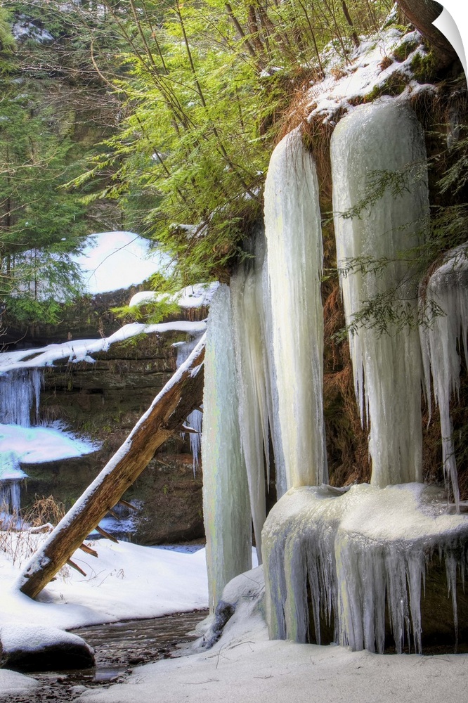 Winter landscape at Cedar Falls State Park Ohio