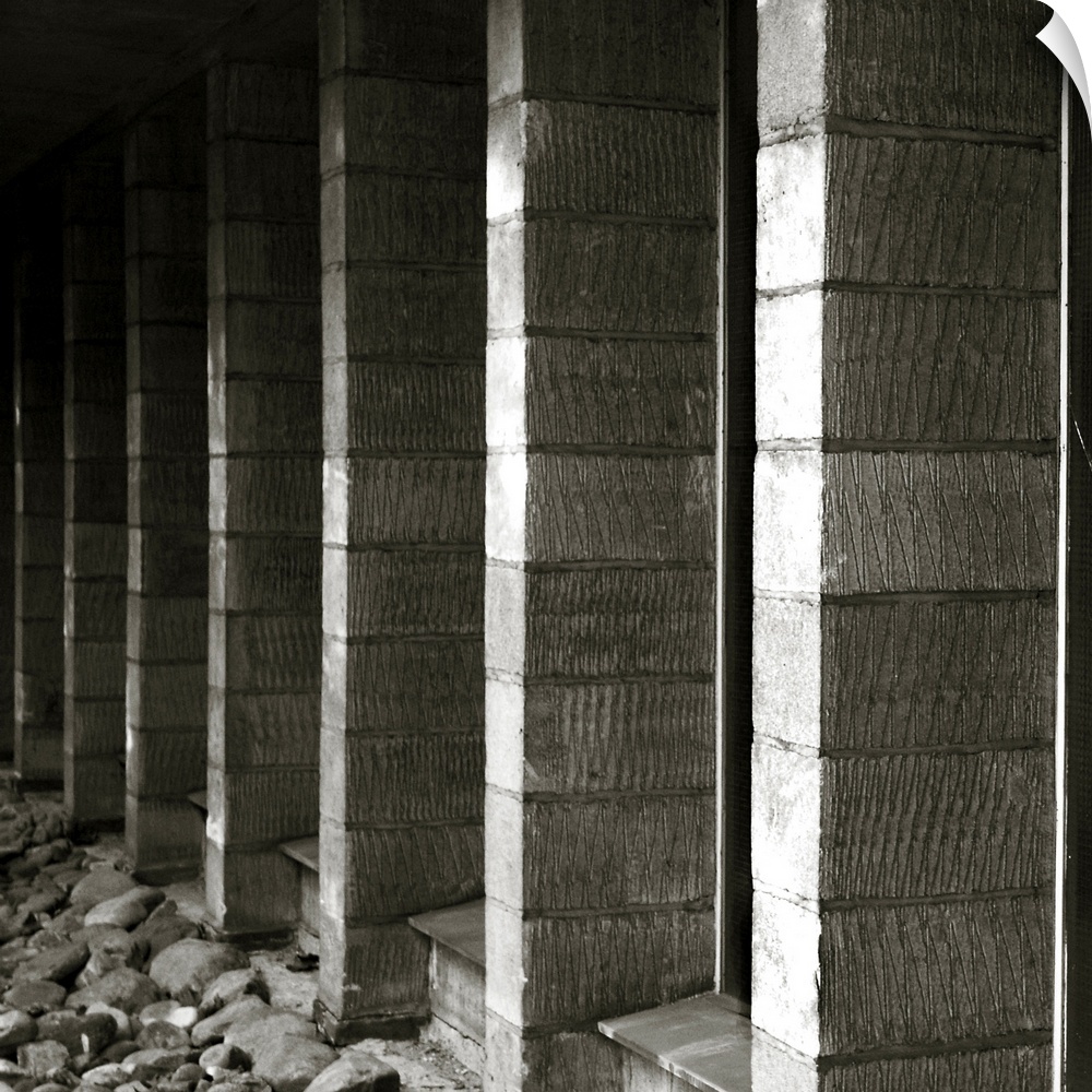 concrete blocks in a building