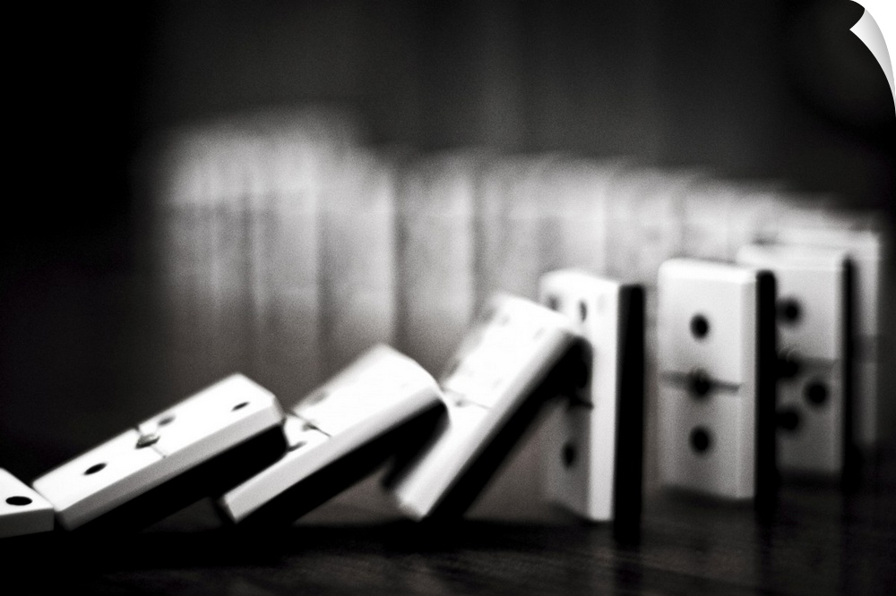 The domino effect in black and white
