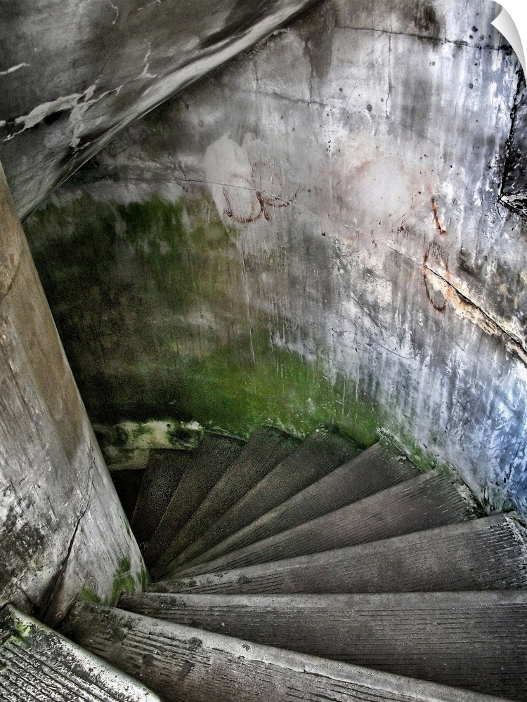 A concrete stairwell