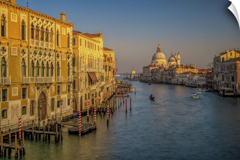 Grand Canal from Ponte dell'Accademia, with the Palazzo Cavalli-Franchetti on the left and La Salute church on the backgro...