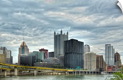 High rise building across the river in Pittsburgh
