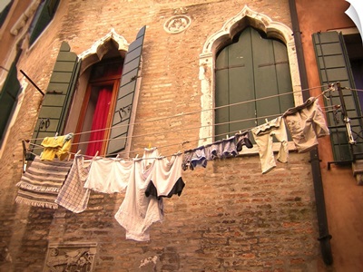 Italian building with hanging washing