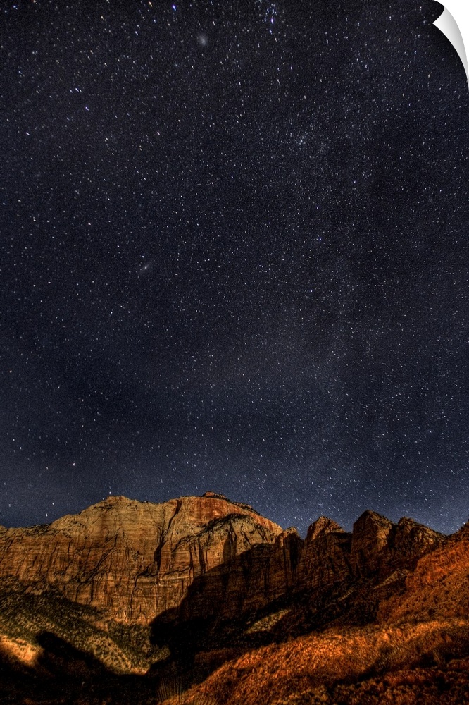 Stars and Milky Way above Zion National Park Utah
