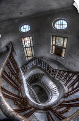 Old barracks near Berlin with stairs