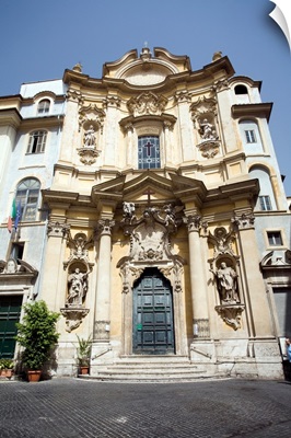 Rococo facade of Maddalena church, Rome