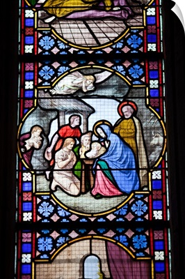 Stained glass window, Saint-Corentin Cathedral, town of Quimper, France