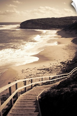 Steps leading down to a beach