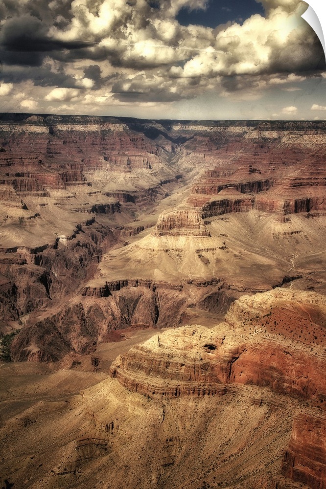 The Grand Canyon in USA with clouds in a blue summer sky with texture layer