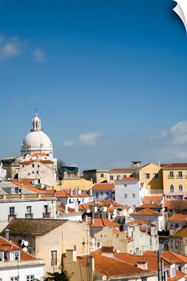 View of Lisbon with the dome of Santa Engracia church on the top