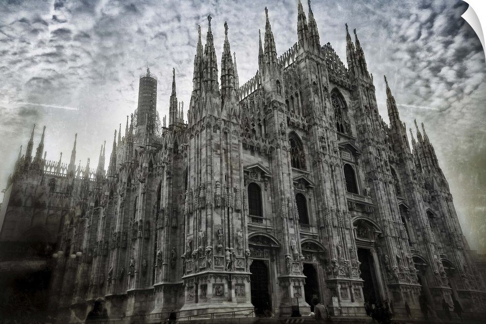 View on Milan Cathedral (IDuomo di Milano), the cathedral church of Milan, Italy. .The Gothic cathedral took nearly six ce...