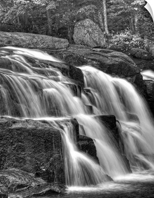Water flowing over rocks on a waterfall