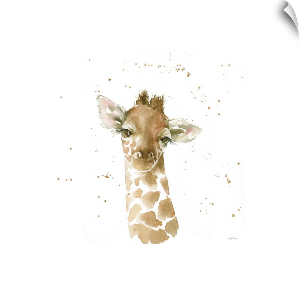 Baby Giraffe White Border