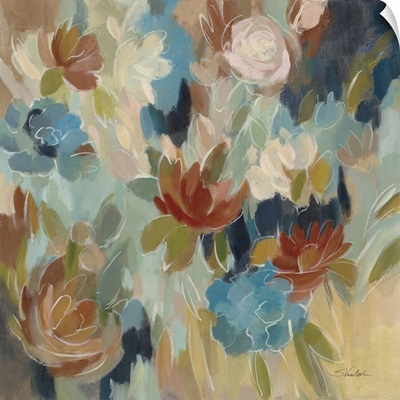 Blue And Sienna Floral
