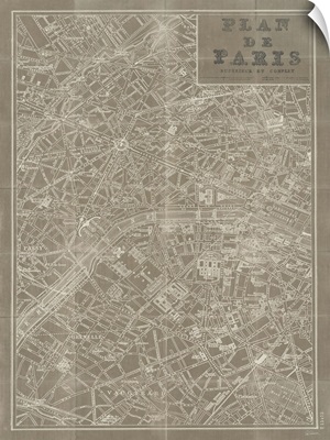 Blueprint Map Paris Taupe