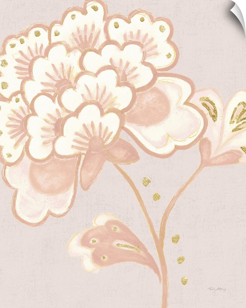 Flora Chinoiserie IV Textured Terra