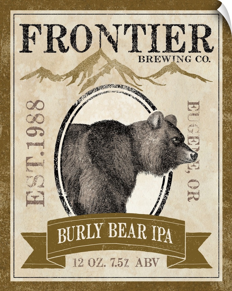 Contemporary artwork of a wilderness themed brewery sign.