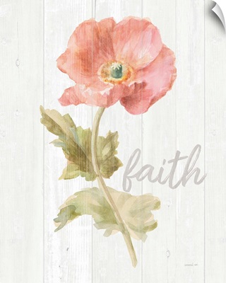 Garden Poppy on Wood Faith