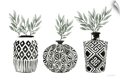 Geometric Vases I Green
