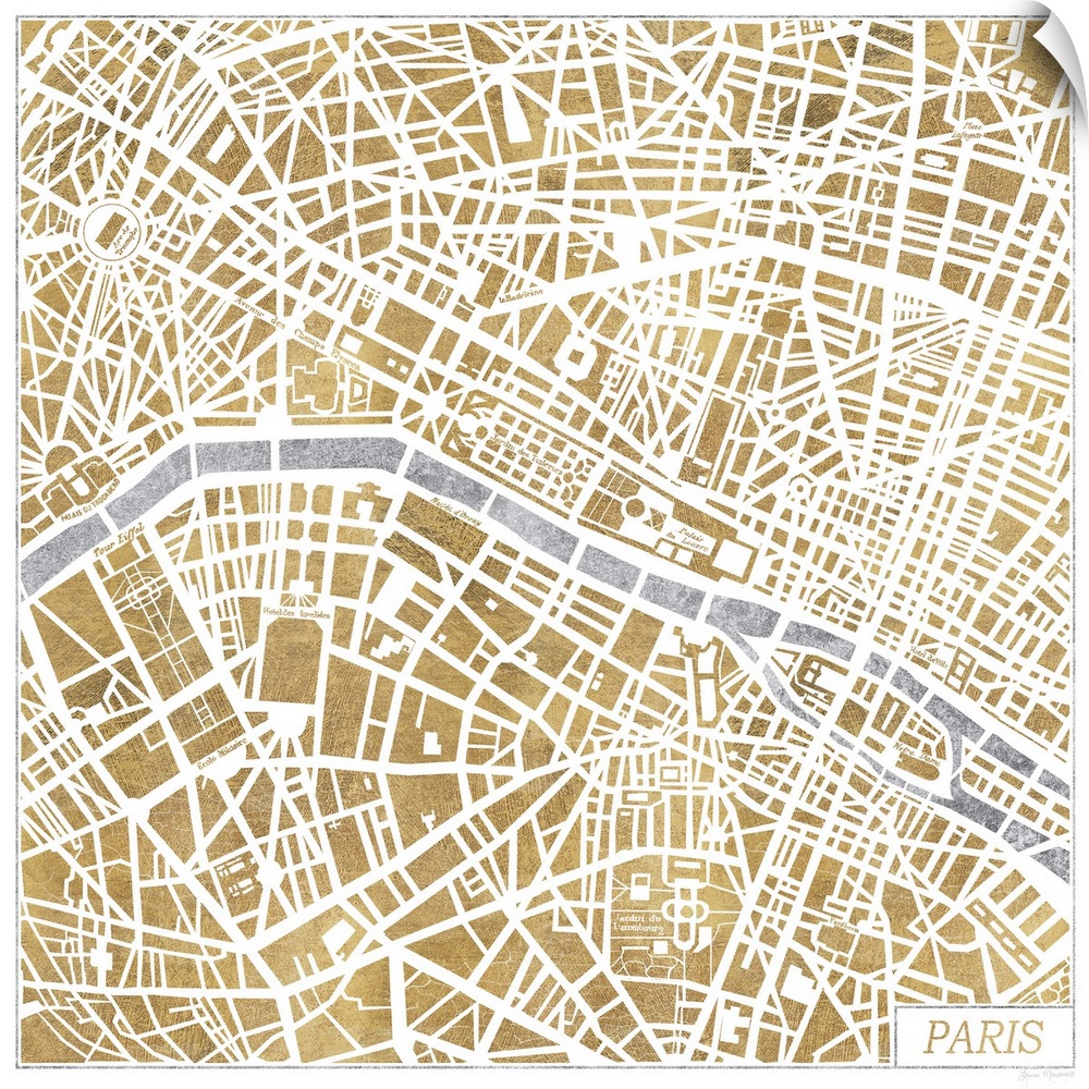 City street art map of Paris.