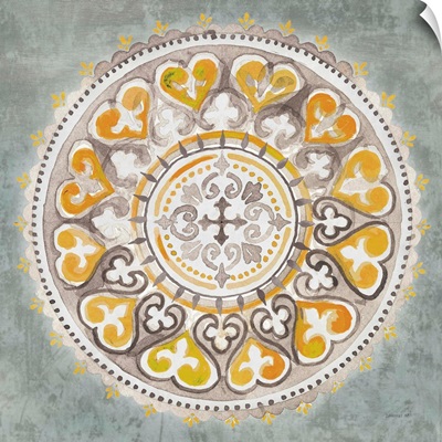 Mandala Delight III Yellow Grey