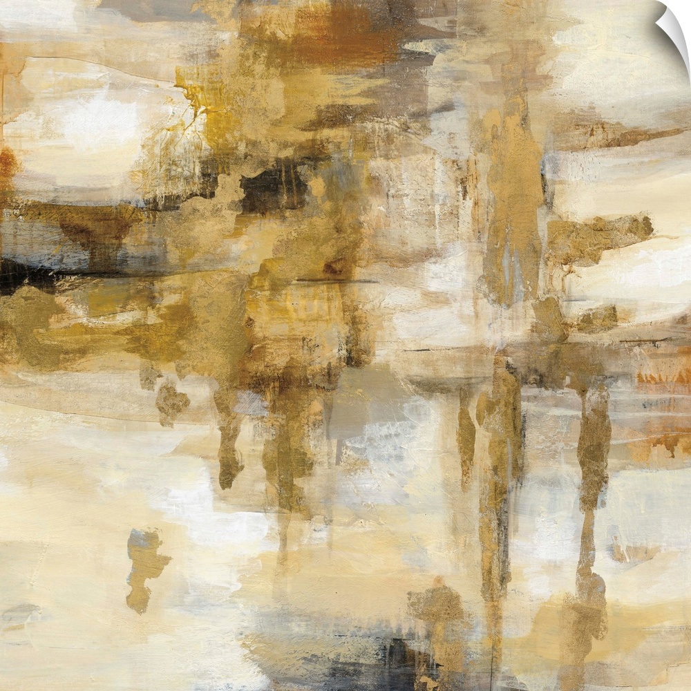Contemporary painting in golden shades.
