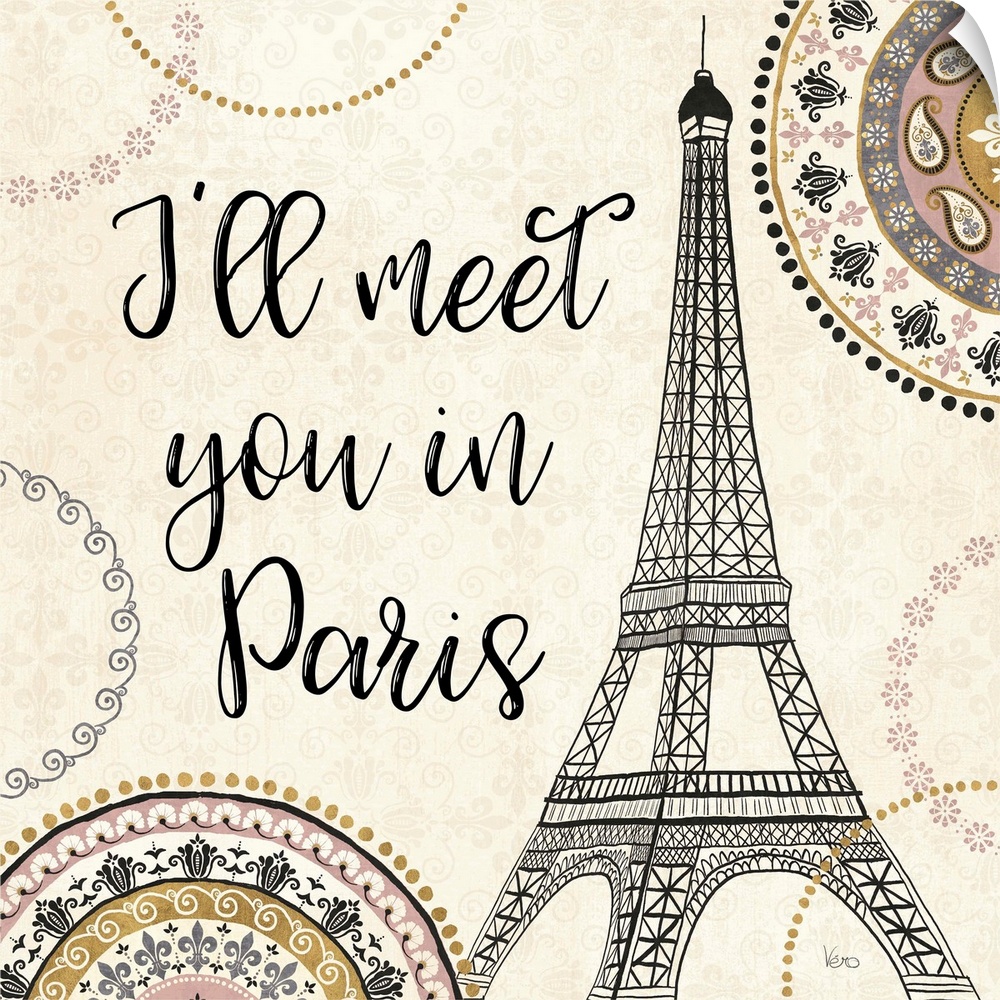 "I'll Meet You in Paris" with an illustration of the Eiffel Tower.