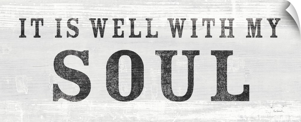 "It Is Well With My Soul" against a light gray shiplap background.