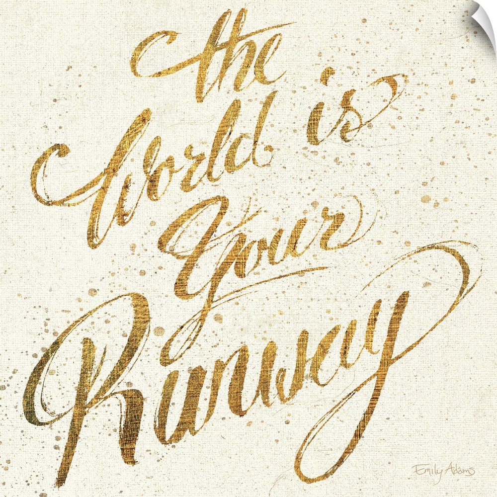 Handwritten script in gold colors on a textured background.