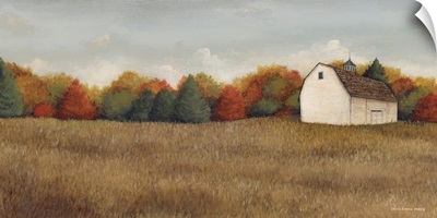 White Barn In Field Neutral