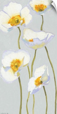 White on White Poppies Panel II