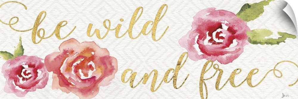 Hand-lettered gold text with watercolor roses.