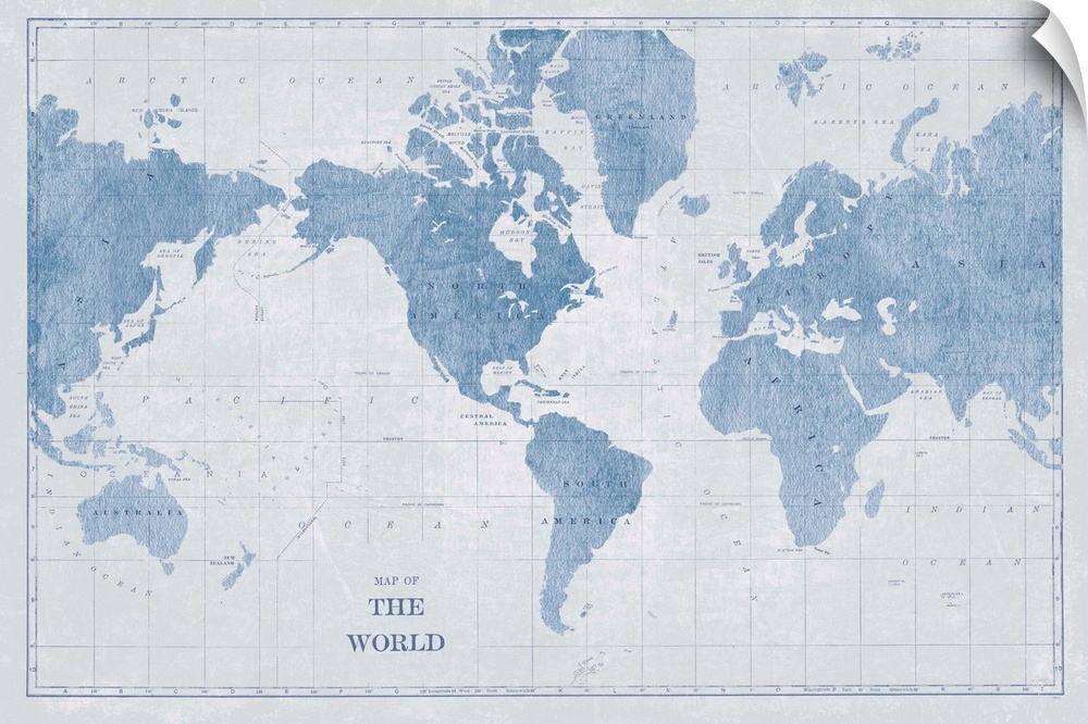 World Map White and Blue