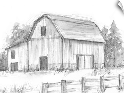 Black & White Barn Study II