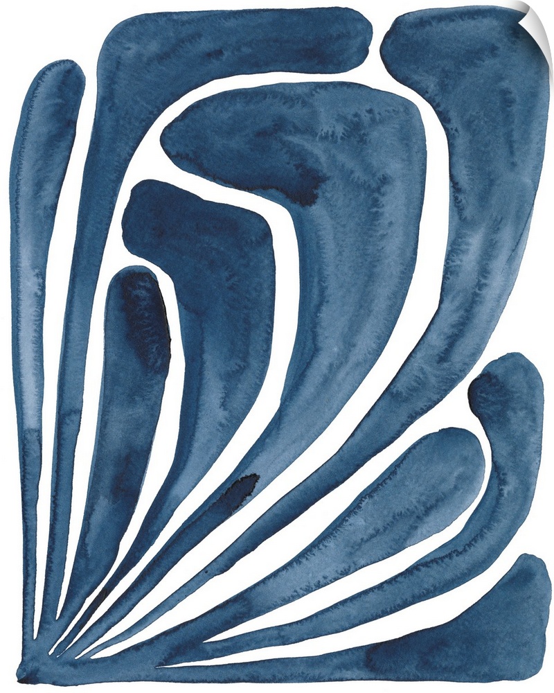 Blue Stylized Leaf II
