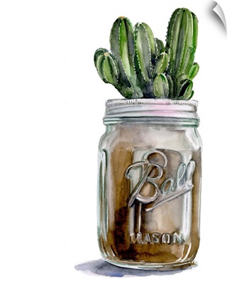 Cactus Mason Jar I