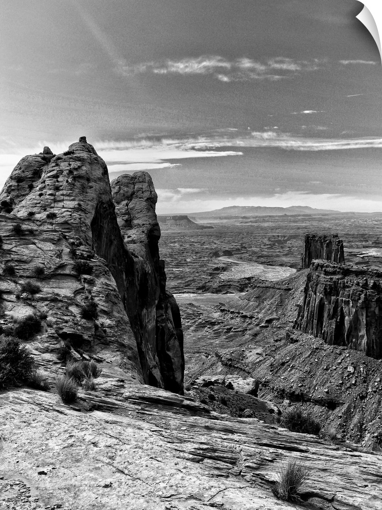 Black and white photograph of Canyonlands National Park.