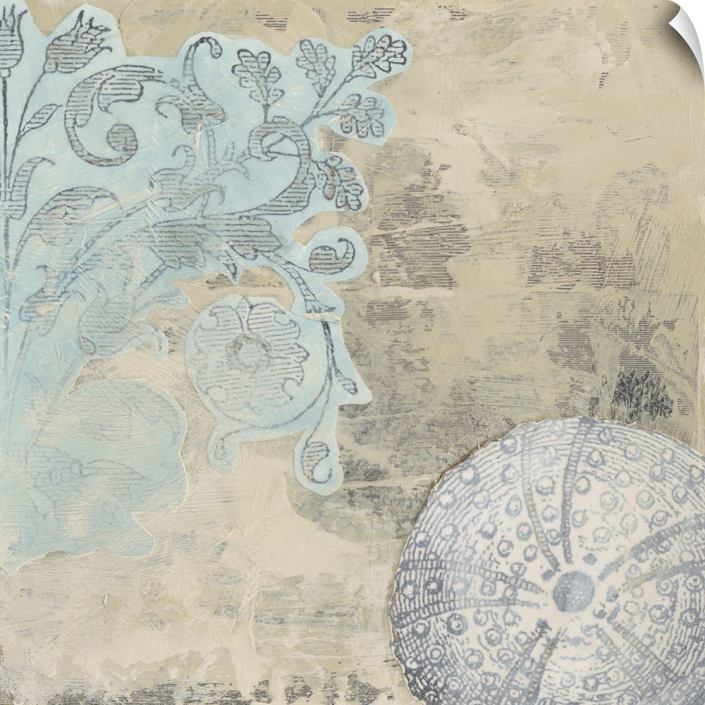 Coastal life themed home decor art with a weathered and worn style.