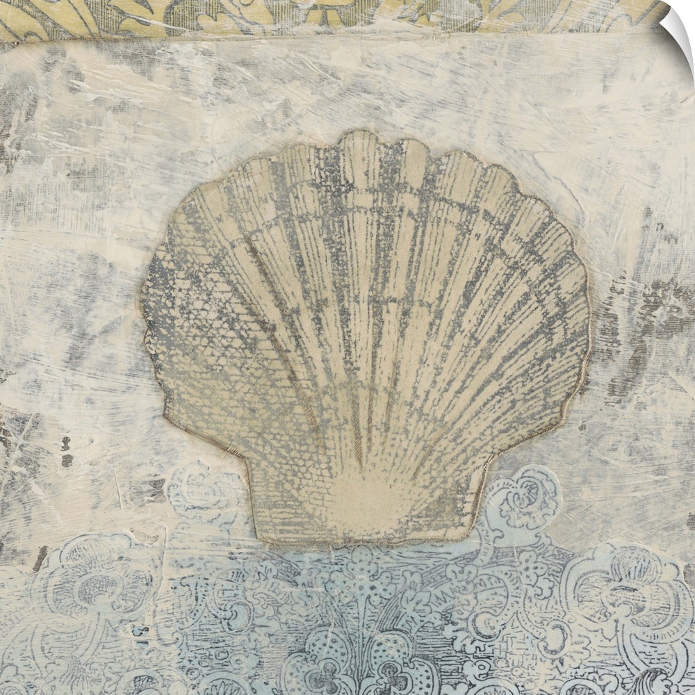 Coastal life themed home decor art with a weathered and worn style.