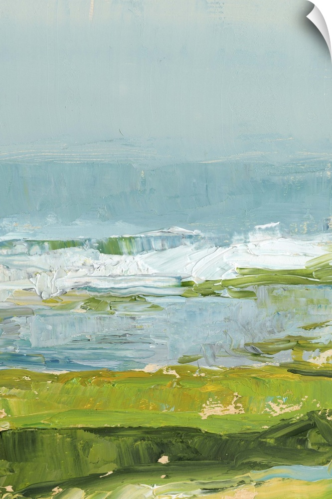Contemporary coastal seascape painting.