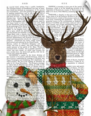 Deer in Christmas Sweater with Snowman